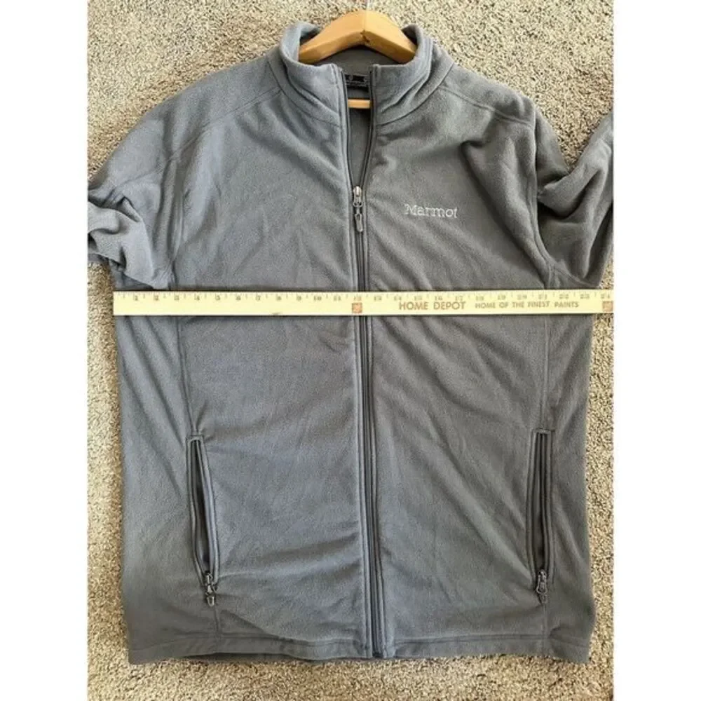 Marmot Men Sweater Extra Large XL Gray Full Zip Fleece‎ Jacket Outdoors